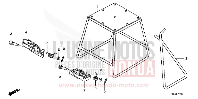 STAND/STEP for CRF150R "Big wheels" NOIR (NH1) from 2009